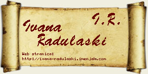 Ivana Radulaški vizit kartica